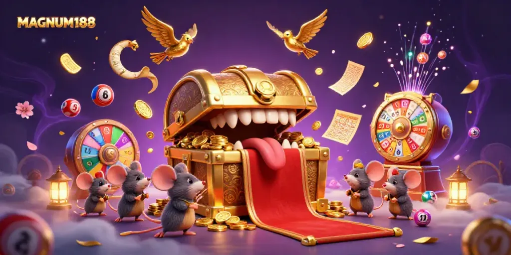 Experience winning thrills with MAGNUM188 in a colorful online casino scene full of dynamic gaming elements.