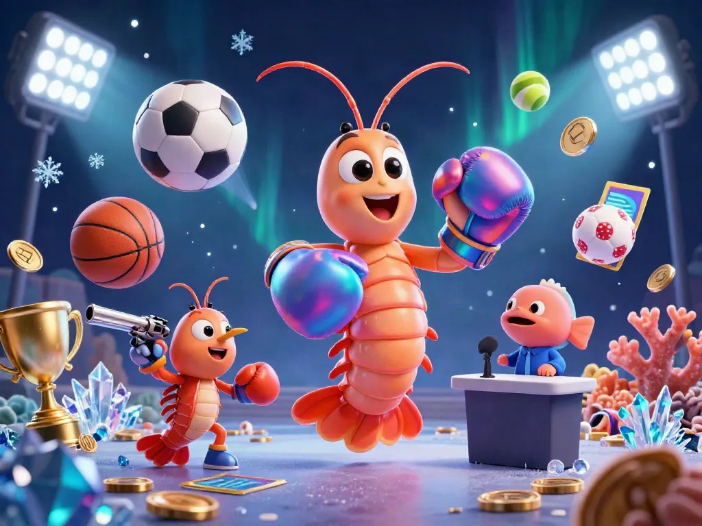 M171 shakes up the casino scene with fierce cartoon shrimp champions and vibrant sports elements.