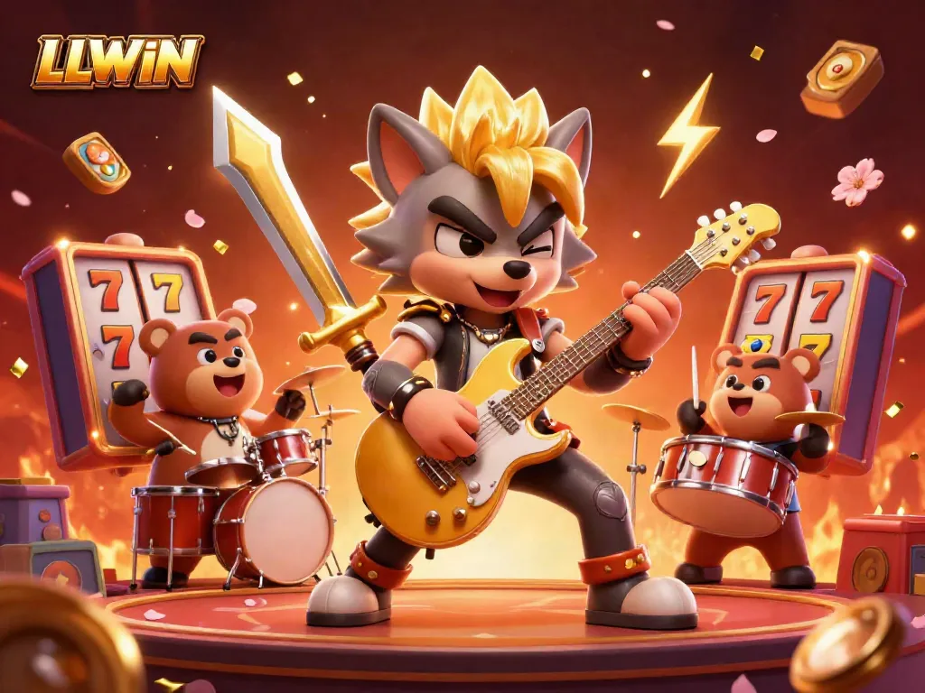 Experience thrilling gaming at LLWIN with colorful characters in a vibrant casino scene.