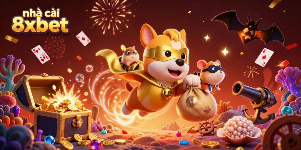 Experience winning gaming moments with nhà cái 8xbet in vibrant 3D illustration packed with casino excitement.