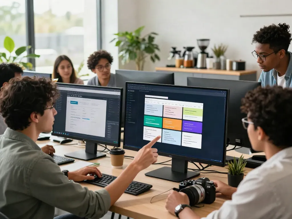 Dynamic workspace showcasing collaboration on a 링크모음 project with team members discussing categorized links.