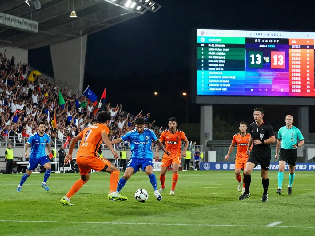Exciting football match capturing live scores and intense competition, highlighting the energy of the game and fan engagement.